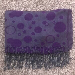 Purple and Grey Polka Dot Pashmina Scarf